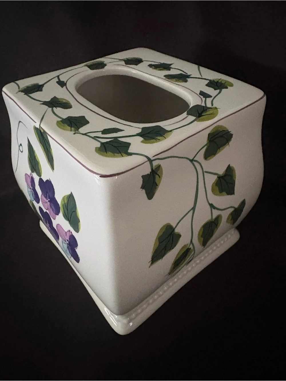 Waverly Garden Room Sweet Violets Tissue Kleenex Box Cover Floral Cottage